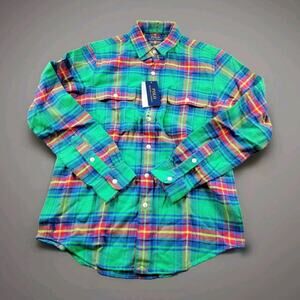 Polo Ralph Lauren Men’s Classic Fit Plaid Flannel Button Up Shirt size M Green